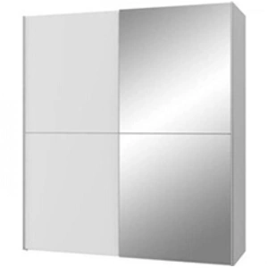 Comparateur de prix : MARKET24 Armoire 2 Portes Coulissantes + Miroir - Panneaux De Particul...