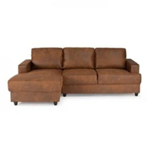 M24 Paul Canapé D'angle Gauche 4 Places - Tissu Marron Vintage - Contemporain - L 215 X P 140 Cm - Fabriqué En Ukraine pas cher