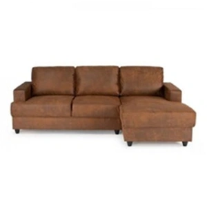 M24 Canapé D'angle Droit 4 Places - Tissu Marron Vintage - Contemporain - L 215 X P 140 X H 86 Cm - Paul pas cher