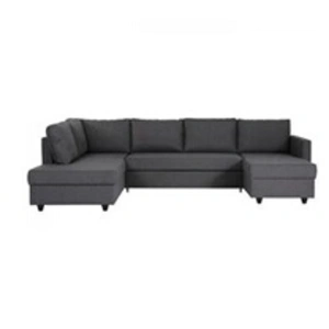 MARKET24 Canapé D'angle Panoramique Convertible Cats - Tissu Gris - L ... pas cher