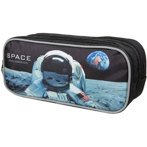 Comparateur de prix : Bagtrotter Trousse Scolaire 2 Compartiments NASA Astronaute Noire