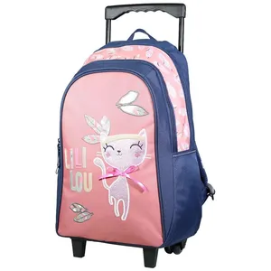 Comparateur de prix : BAGTROTTER Sac à dos à roulettes Lili Lou Chat Rose