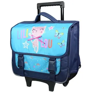 Comparateur de prix : BAGTROTTER Cartable à roulettes 38 cm Lili Lou Chat Bleu