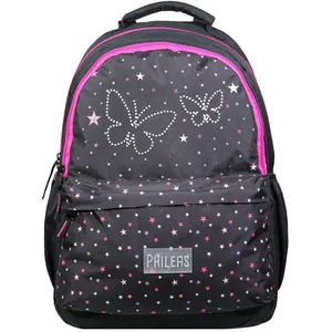 Comparateur de prix : BAGTROTTER Sac à dos 2 compartiments Phileas Papillons Noir - Le Plus ...