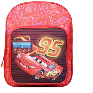 Sac à dos 31 cm avec poche Disney Cars Voiture Flash McQueen Rouge Bag...
