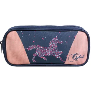 Comparateur de prix : BAGTROTTER Trousse scolaire rectangulaire Cybel Cheval Licorne Bleu