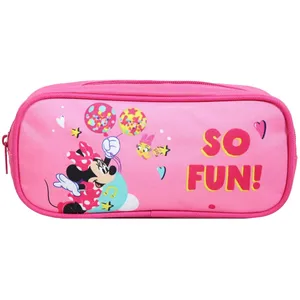Trousse scolaire - Disney - Minnie - Rose - Polyester - Zippée pas cher