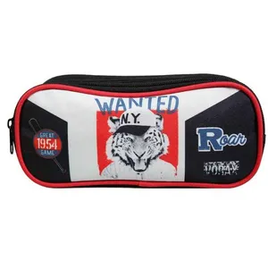 BAGTROTTER Trousse scolaire 2 compartiments Vorax Tigre Noire