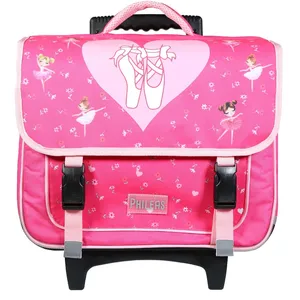 Comparateur de prix : Bagtrotter Cartable à roulettes 38 cm Phileas Rose Danseuses