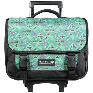 BAGTROTTER Cartable à roulettes 38 cm Minecraft Vert pas cher