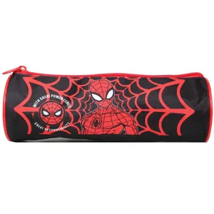 BAGTROTTER Trousse scolaire ronde Marvel Spider-Man Noire Toile d'arai...