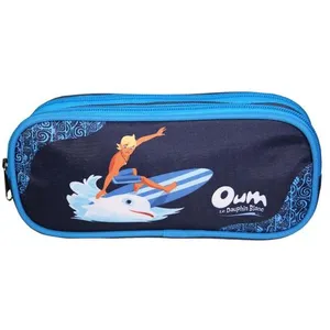 Comparateur de prix : BAGTROTTER Trousse scolaire 2 compartiments Oum Le Dauphin Bleu