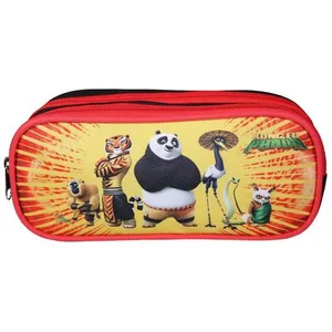 BAGTROTTER Trousse scolaire 2 compartiments Kung Fu Panda Rouge pas cher