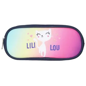 Bagtrotter Trousse Scolaire Rectangulaire Lili Lou Bleu pas cher