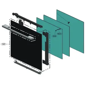 LG - Vitre extérieure de porte (repère 1501) pas cher