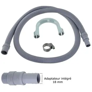 SOS ACCESSOIRE Kit de rallonge de tuyau de vidange universel 18-22mm (L1500mm, raccord intégré) pas cher