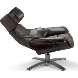 ReCollection Fauteuil relaxation Cuir Marron 360° H. assise 38 cm