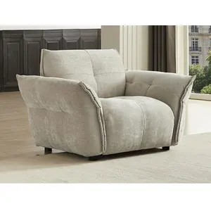 Vente-Unique Fauteuil en tissu chiné beige NAPIZO pas cher