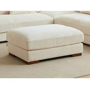 Pouf en velours côtelé beige SPERONE de Pascal Morabito pas cher