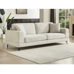 Vente-Unique Canapé 3 places en tissu texturé beige JAMOLO pas cher