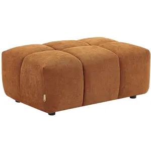 Vente-Unique Pouf en tissu texturé terracotta APOLIU pas cher