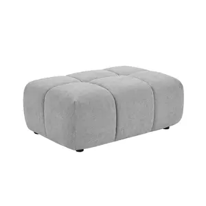 Vente-Unique Pouf en tissu texturé gris clair APOLIU pas cher