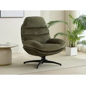 Vente-Unique Fauteuil pivotant en tissu vert LIZUTA pas cher