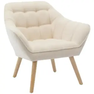 Vente-unique Fauteuil en tissu beige CASERTA pas cher