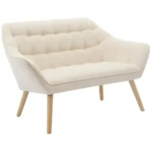 Vente-unique Canapé 2 places en tissu beige CASERTA pas cher