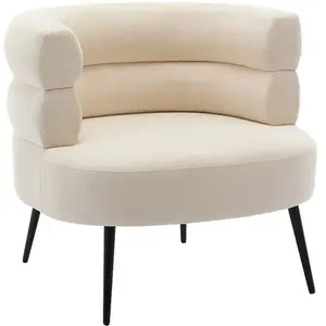 Vente-unique Fauteuil en tissu beige CAMEDO pas cher