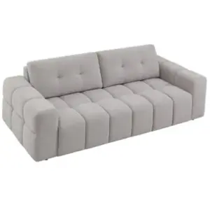VENTE-UNIQUE Canapé 3 places en tissu texturé gris clair SOPELANA
