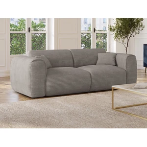 Vente-unique.com Canapé convertible velours 3 places gris clair pas cher