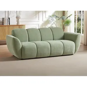 Vente-unique Canapé 3 places en tissu vert effet matelassé JULORI pas cher