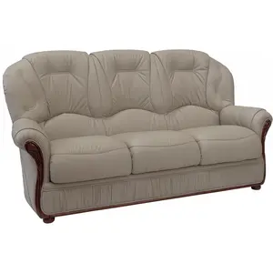Vente-Unique Canapé 3 places 100% cuir de buffle taupe DAPHNE pas cher