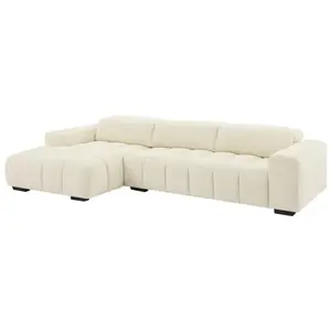 Vente-Unique Canapé d'angle gauche en tissu texturé beige LOPONZA pas cher