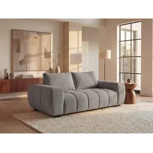 Vente-Unique Canapé 3 places en tissu gris BERENIA pas cher