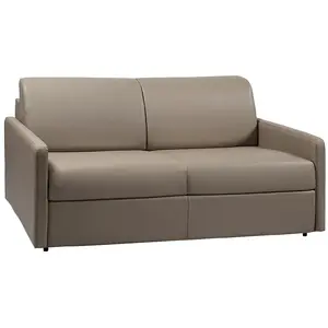 Vente-Unique Canapé 3 places  convertible express en simili taupe avec assise mémoire de forme - Couchage 140 cm - Matelas 22 cm mémoire de forme CALIFE pas cher