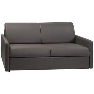 Vente-Unique Canapé 3 places convertible express en simili gris avec assise mémoire de forme - Couchage 140 cm - Matelas 18 cm CALIFE pas cher