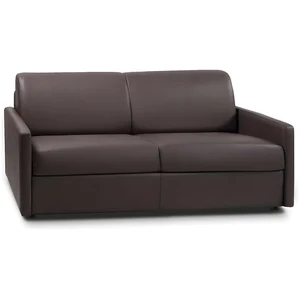 VENTE-UNIQUE Canapé 3 Places Convertible Express En Simili Marron Avec Assise Mémoire De Forme - Couchage 140 Cm - Matelas 18 Cm Calife pas cher