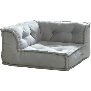 Vente-Unique Fauteuil d'angle en tissu gris DIROLA pas cher
