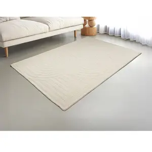 Vente-Unique Tapis 100% laine tufté main - 160 x 230 cm - Blanc cassé - 2000 g/m² - LUZAN pas cher