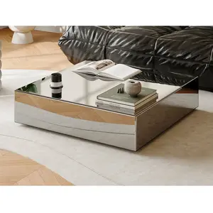 Vente-Unique Table basse en MDF et miroir - PRISMELIO pas cher