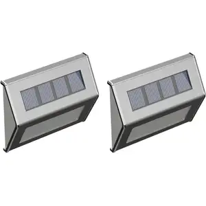 Lot de 2 appliques solaires en acier inoxydable 20 lumens - l. 10 x h....