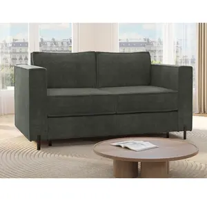 VENTE-UNIQUE Canapé 3 places convertible express en tissu texturé vert - Couchage 140 cm - Matelas 14 cm - ELORYA pas cher