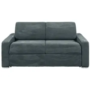 Comparateur de prix : Vente-Unique Canapé 3 places convertible express en velours côtelé gris anthracite - Couchage lattes larges 140 cm - Matelas 14 cm CALITO