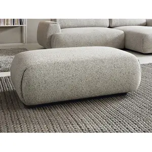 VENTE-UNIQUE Pouf en tissu texturé gris MONELIA pas cher