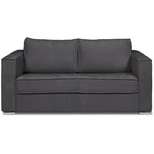 Vente-Unique LORETO - Canapé convertible 3 places - Tissu texturé gris anthracite pas cher