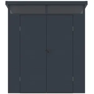 VENTE-UNIQUE Abri de jardin en résine gris anthracite 3,65 m² avec plancher - MINARO pas cher