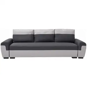 Vente-Unique Canapé 3 places convertible en tissu anthracite et gris clair GABY II pas cher