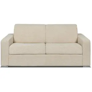 Vente-Unique Canapé 3 places convertible express bouclette beige - Couchage 140 cm - Matelas 18 cm - CALITO pas cher